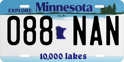 MN license plate 088NAN