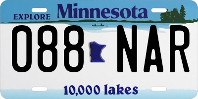 MN license plate 088NAR