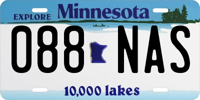 MN license plate 088NAS