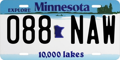 MN license plate 088NAW