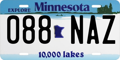MN license plate 088NAZ