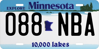 MN license plate 088NBA