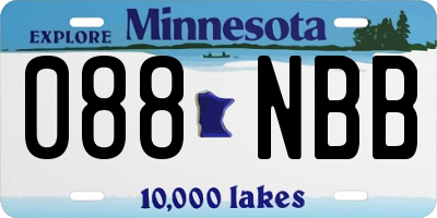 MN license plate 088NBB