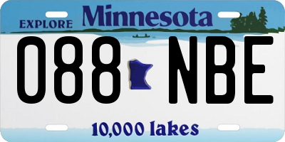 MN license plate 088NBE