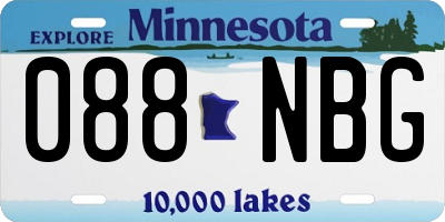 MN license plate 088NBG
