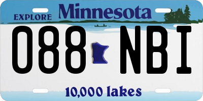 MN license plate 088NBI