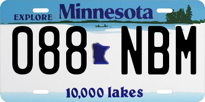 MN license plate 088NBM