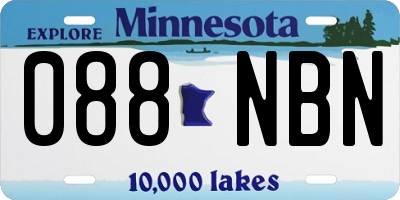 MN license plate 088NBN
