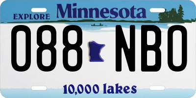 MN license plate 088NBO