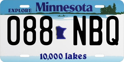 MN license plate 088NBQ