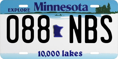 MN license plate 088NBS