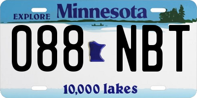 MN license plate 088NBT