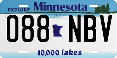 MN license plate 088NBV