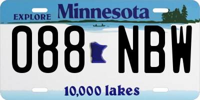 MN license plate 088NBW