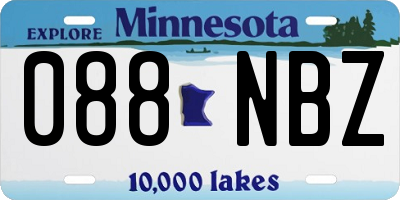 MN license plate 088NBZ