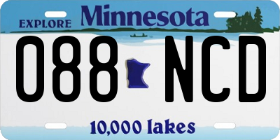 MN license plate 088NCD