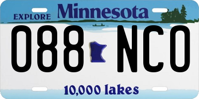 MN license plate 088NCO