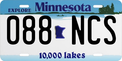 MN license plate 088NCS