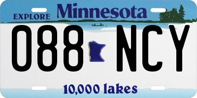 MN license plate 088NCY