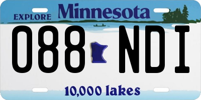 MN license plate 088NDI