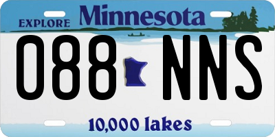 MN license plate 088NNS