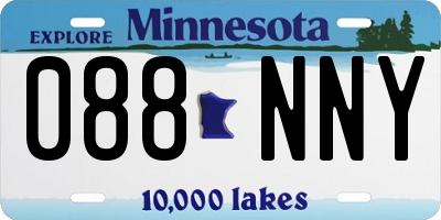 MN license plate 088NNY