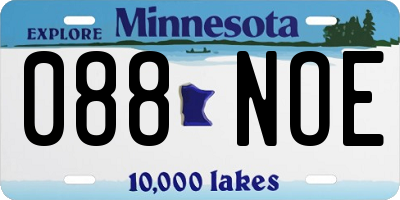 MN license plate 088NOE