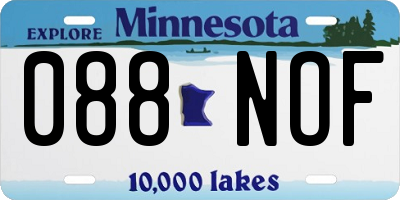 MN license plate 088NOF