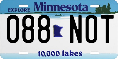 MN license plate 088NOT