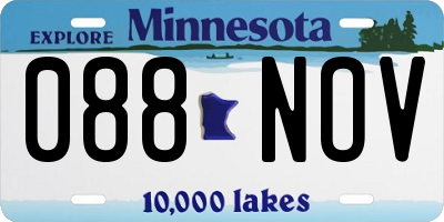 MN license plate 088NOV