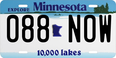 MN license plate 088NOW