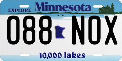 MN license plate 088NOX