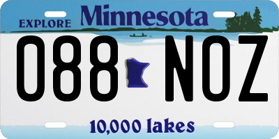 MN license plate 088NOZ