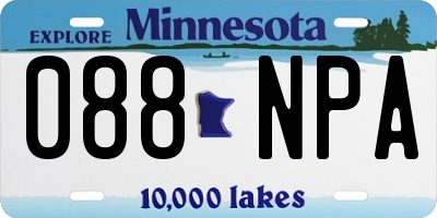MN license plate 088NPA
