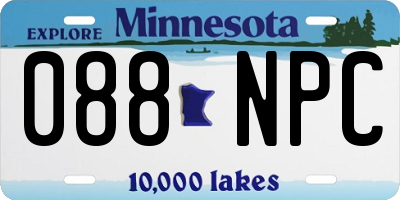 MN license plate 088NPC