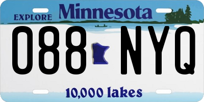 MN license plate 088NYQ