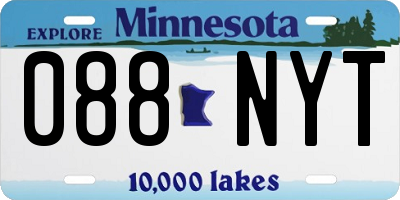MN license plate 088NYT
