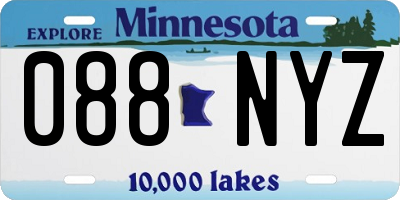 MN license plate 088NYZ