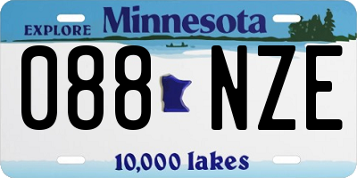 MN license plate 088NZE