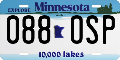 MN license plate 088OSP