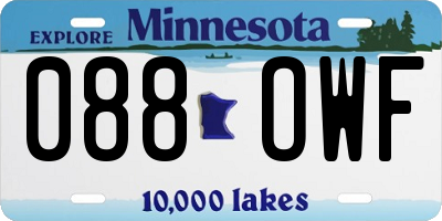 MN license plate 088OWF