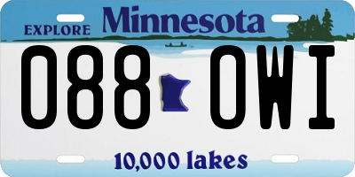 MN license plate 088OWI