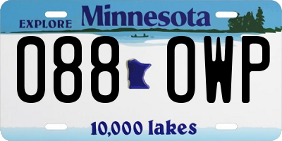 MN license plate 088OWP