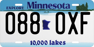 MN license plate 088OXF