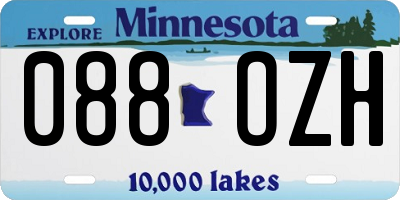 MN license plate 088OZH