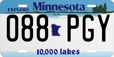 MN license plate 088PGY