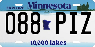 MN license plate 088PIZ