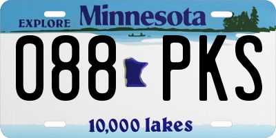 MN license plate 088PKS