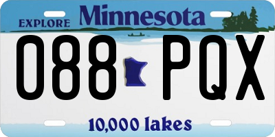 MN license plate 088PQX
