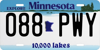 MN license plate 088PWY